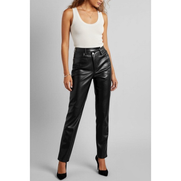 AGOLDE Recycled Leather Criss Cross Straight Pants Detox 34”